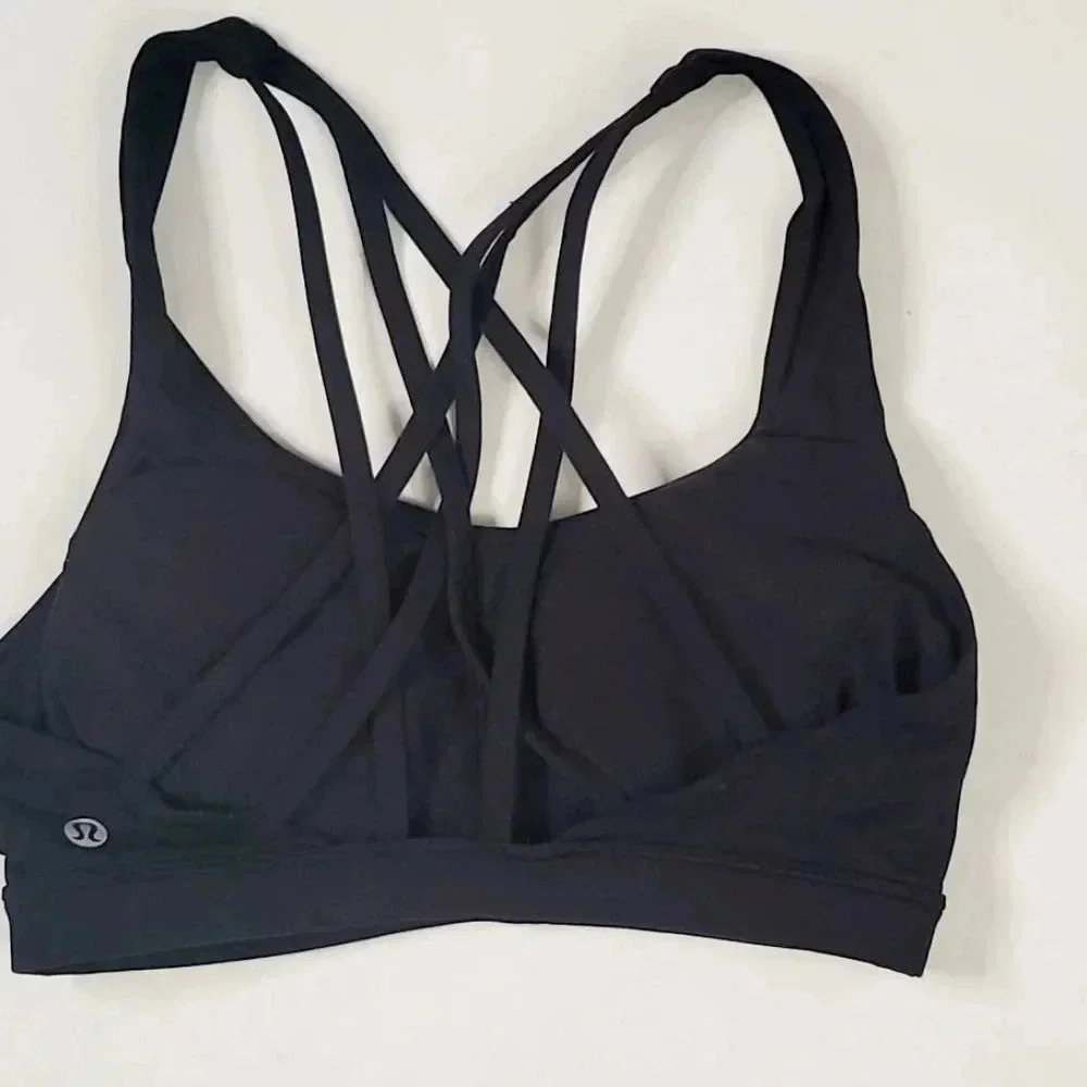 Lululemon Bring the Energy Back Black  Sz 4 Padded String - Picture 4 of 6